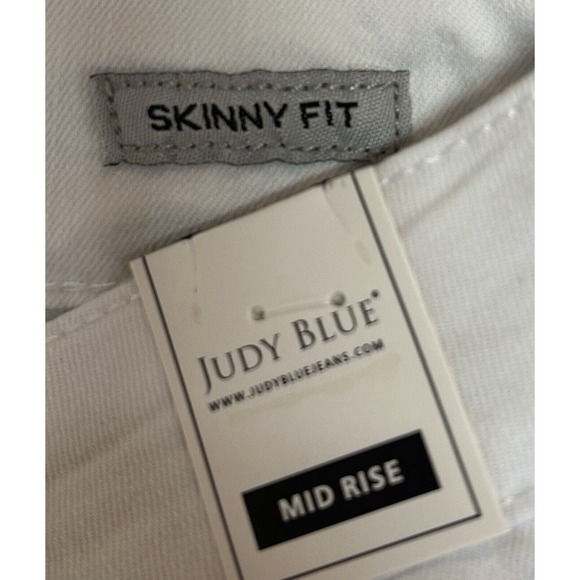 Judy Blue Jeans Womens Junior 7/28 White Distressed Skinny Actual 28X27 Ankle - Picture 11 of 12